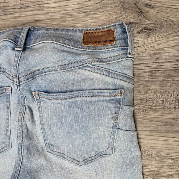 Express Light Washed Mid-Rise Ankle Legging Jeans Size 2 - Picture 7 of 8